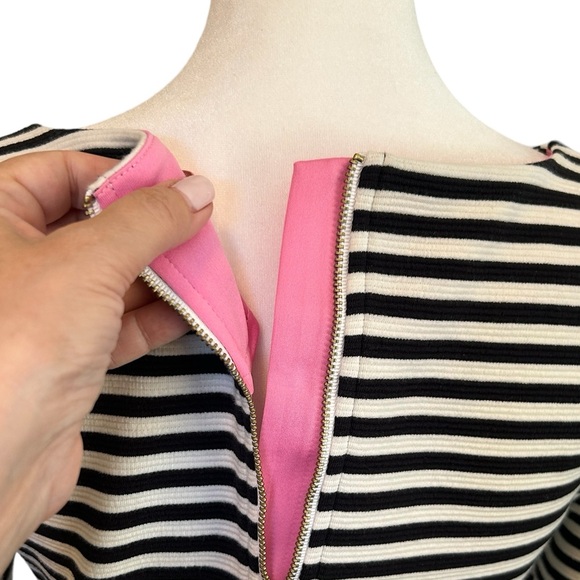 EUC LILLY PULITZER BLACK/WHITE STRIPED ALDEN DRESS, SZ S - Picture 5 of 7